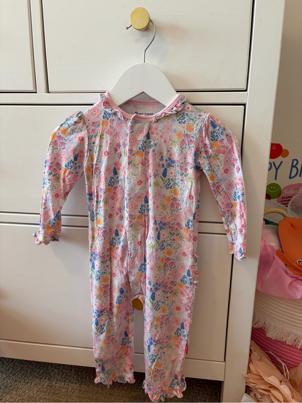 Magnetic Me Baby 3-6M Floral Bamboo One Piece Pink Blue Green Yellow